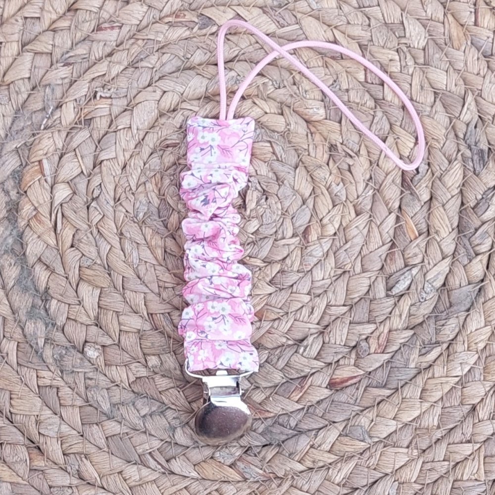 Attache clip jupe  vélo motif floral Rose Liberty valéria Mitsi rose --2227235781292