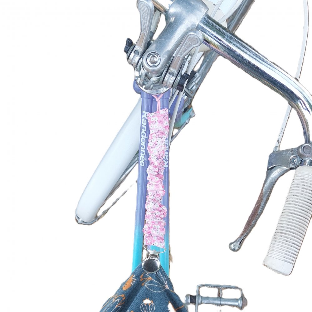 Attache clip jupe  vélo motif floral Rose Liberty valéria Mitsi rose --2227235781292