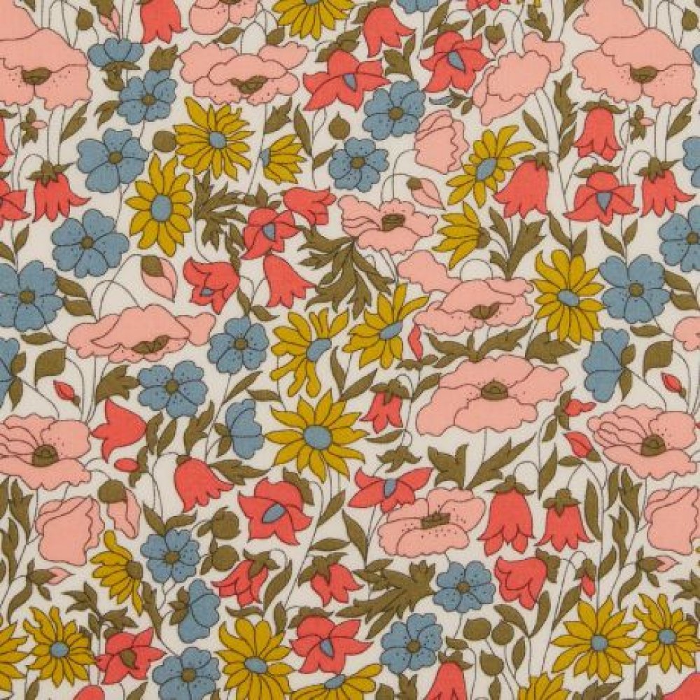 Ceinture tissu fleurs femme liberty Poppy and daisy rose--2227180280505