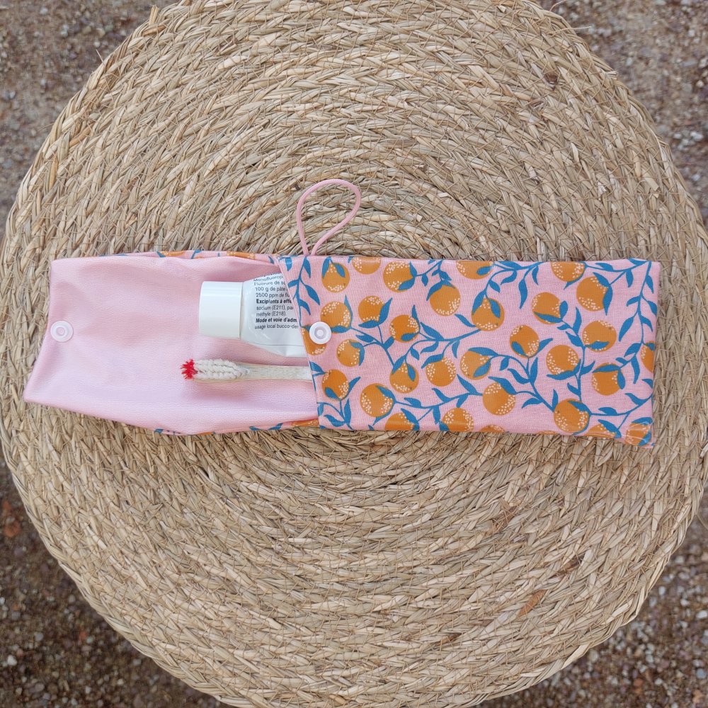 Etui imperméable brosse à dent/dentifrice petits fruits oranges--2227424051588