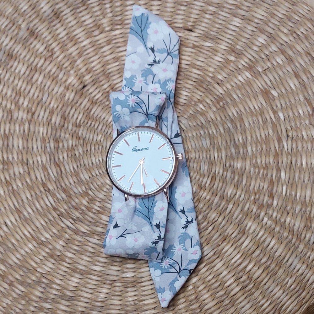 Montre foulard femme bracelet tissu  Mitsi grey--2227006011641