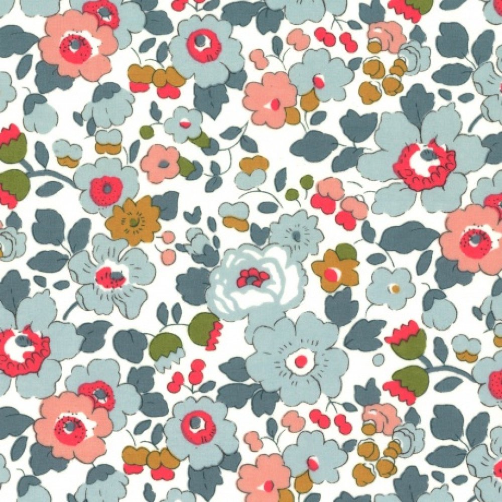 Montre jeune fille bracelet foulard à nouer bracelet tissu Liberty Betsy porcelaine--2227259078378