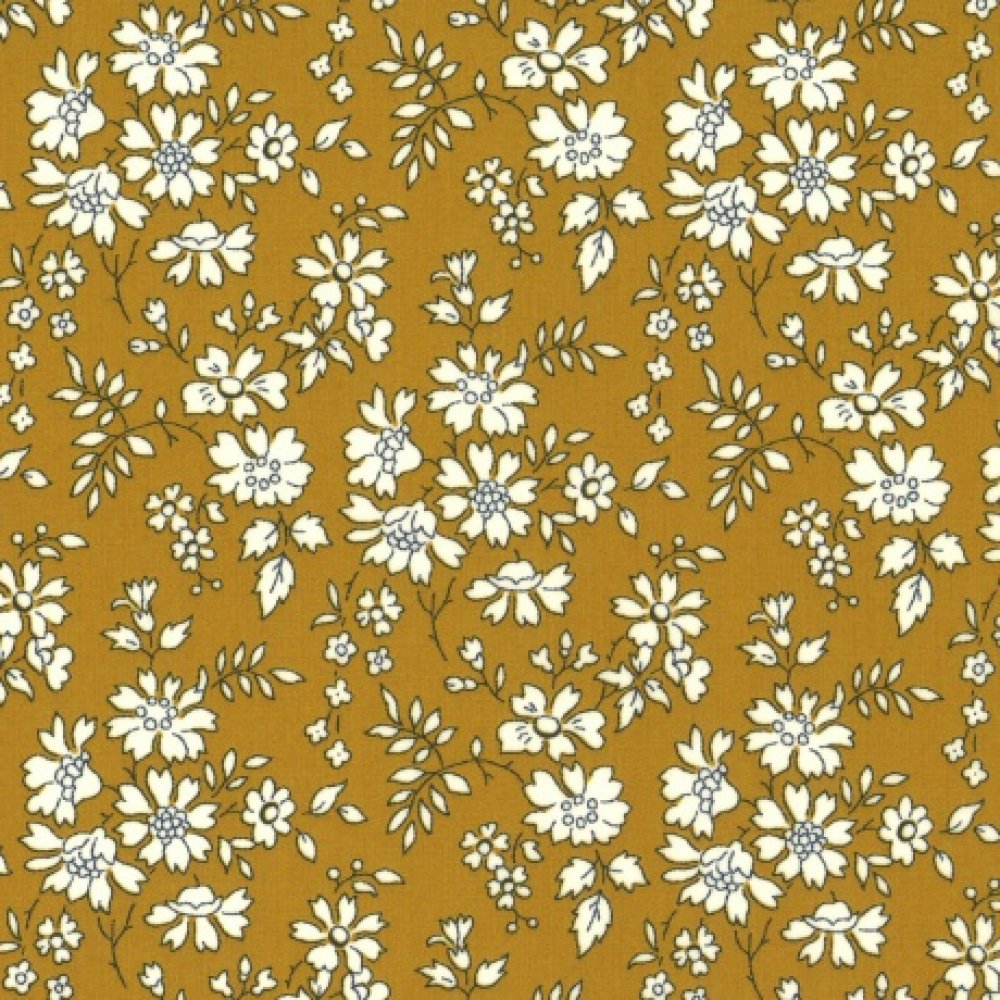 Attache vêtement pour vélo en tissu floral Liberty capel Moutarde--2227235772566