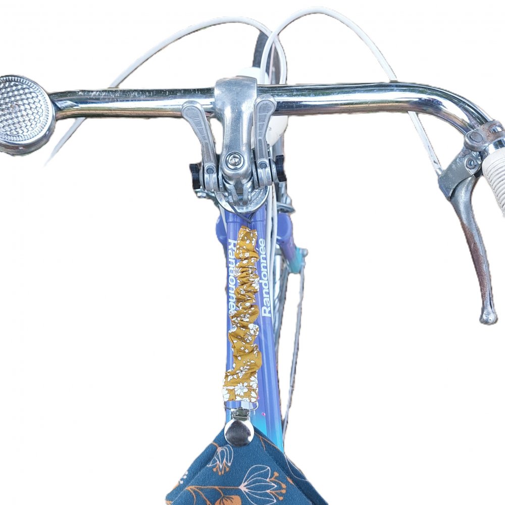 Attache vêtement pour vélo en tissu floral Liberty capel Moutarde--2227235772566