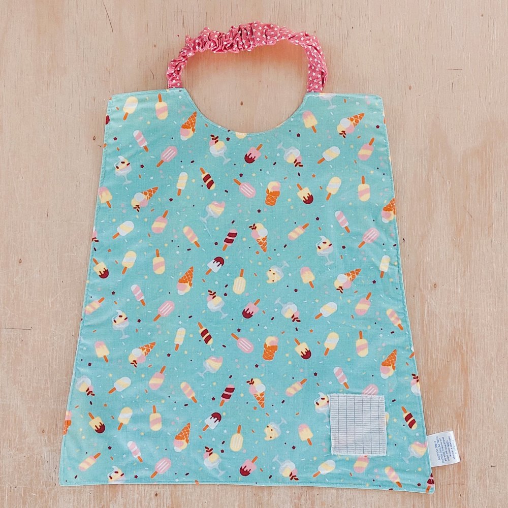 Serviette élastiquée cantine fille oiseaux/glaces--2227361685129
