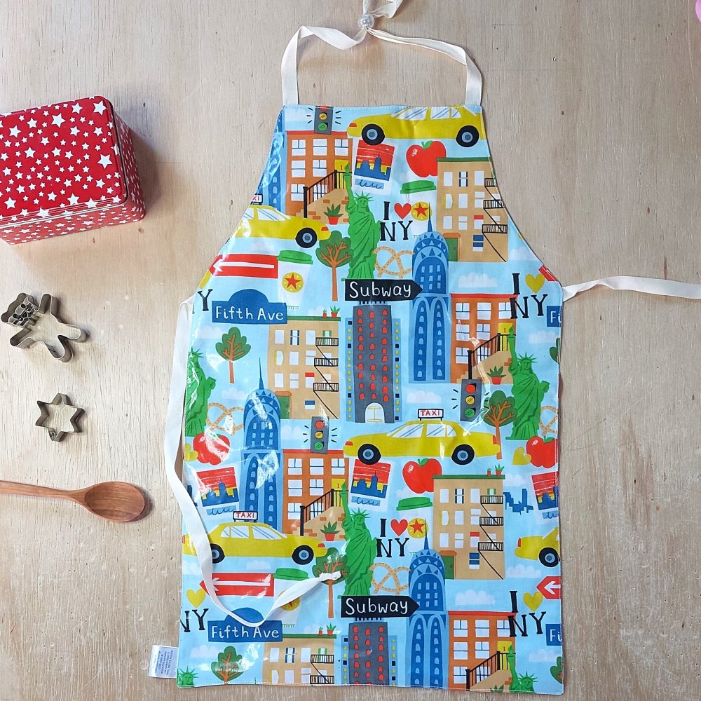 Tablier cuisine enfant pompier 3 à 10 ans jungle et New York--2227391372051