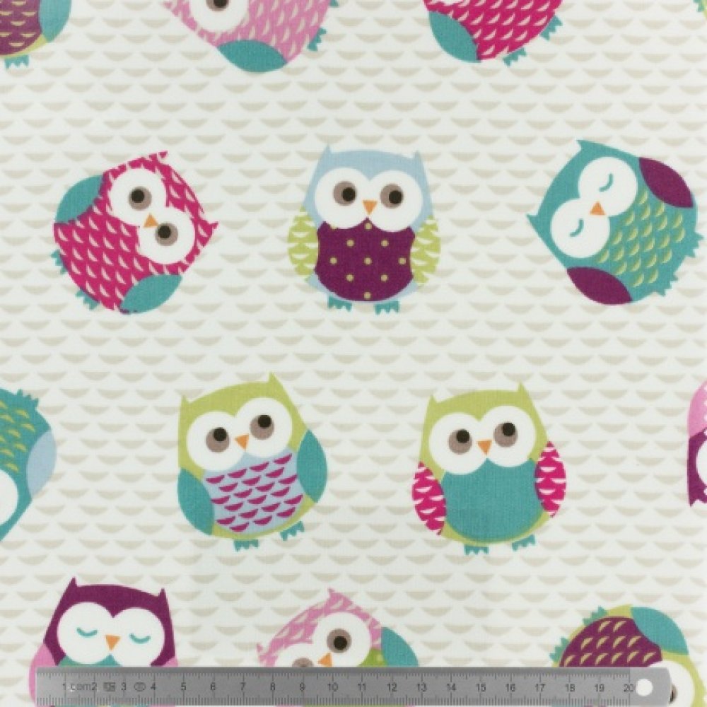 Trousse chouette école ou de toilette, grande taille, bleu motif chouette/hibou--2227206104464