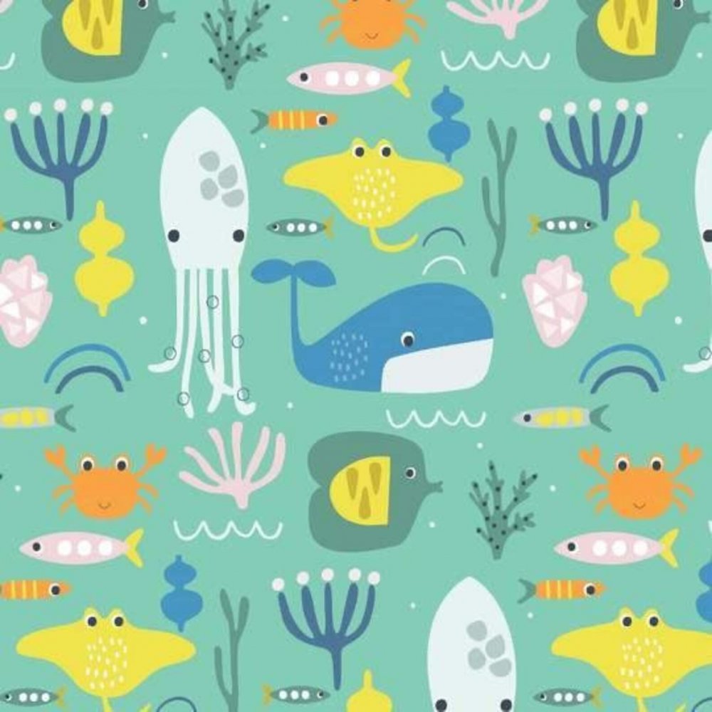 Bavoir bébé élastique + pochette + maxi lingette animaux marin--2227431495481