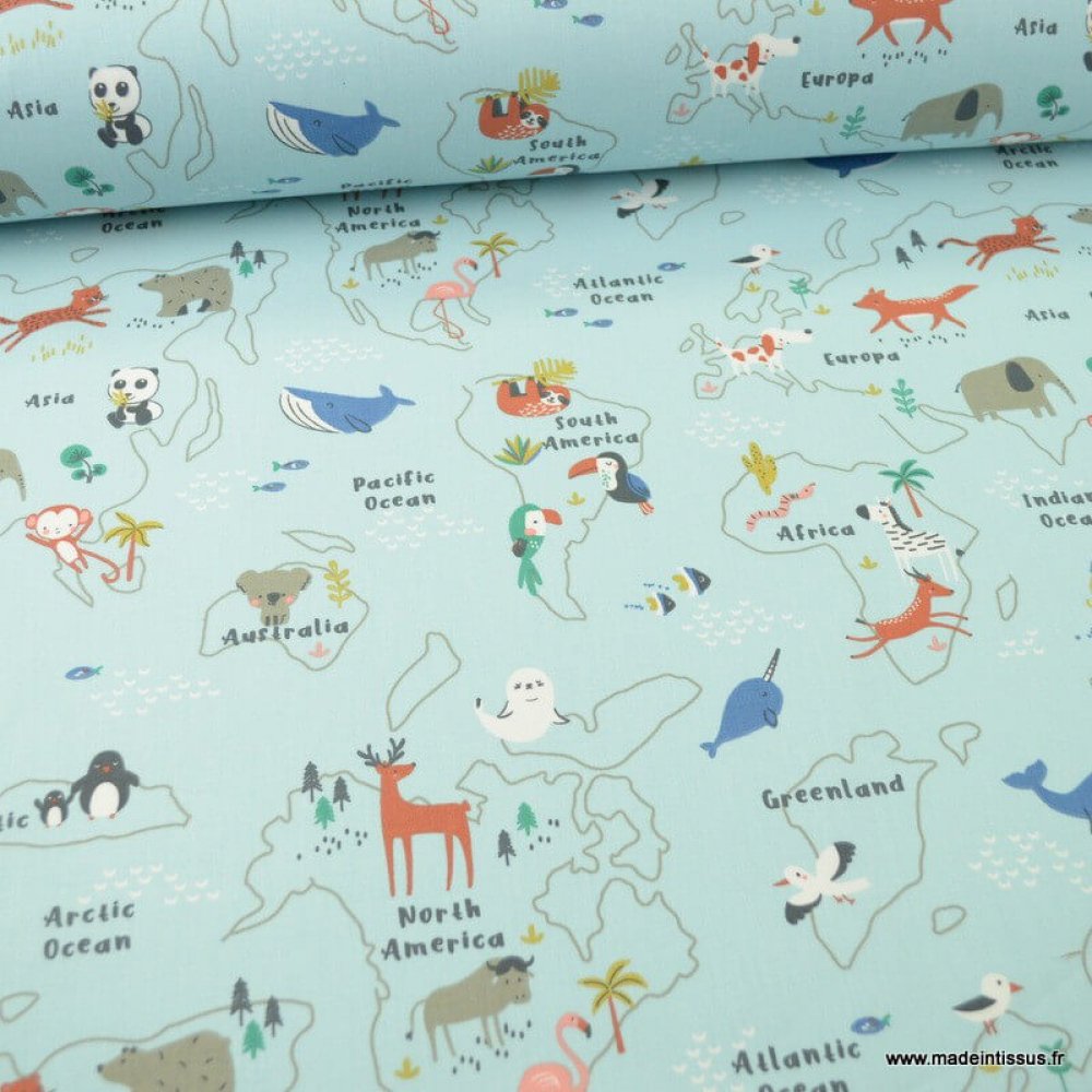 Bavoir bébé élastique + pochette + maxi lingette animaux du monde--2227431495146