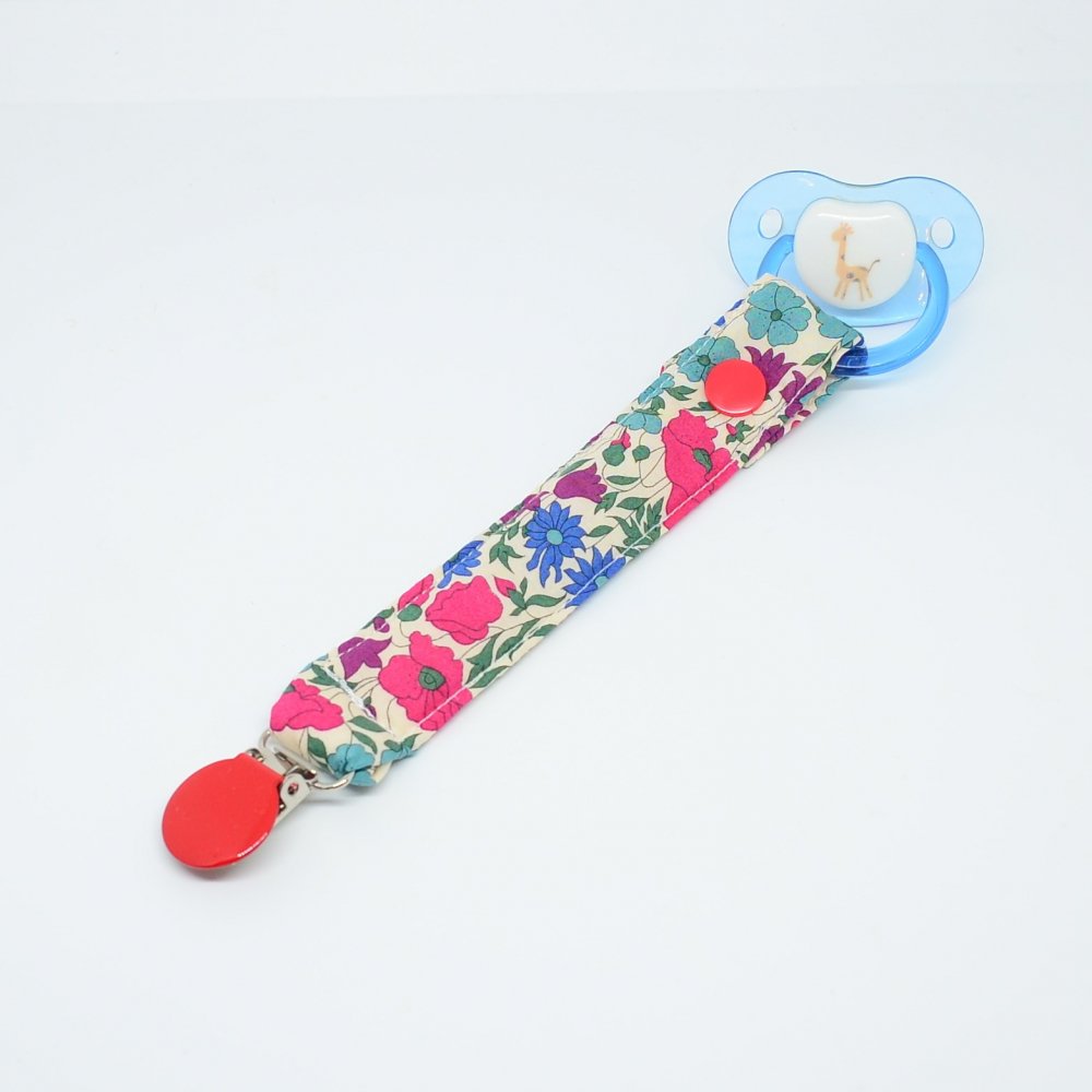 Attache tétine Liberty Poppy and Daisy canard--9995729378251