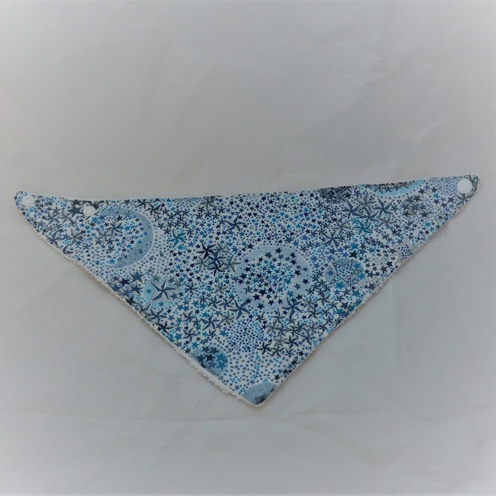 Bandana Bavette Liberty Adelajda bleu et éponge blanche--9995340805150