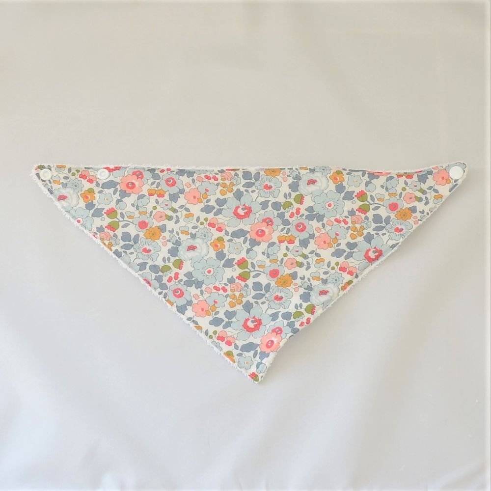 Bandana Bavette Liberty Betsy porcelaine et éponge blanche--9995346930771