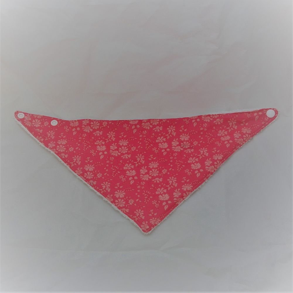 Bandana Bavette Liberty capel corail et éponge blanche--9995340797745