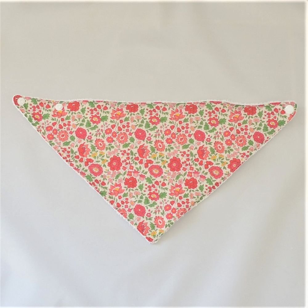 Bandana Bavette Liberty Danjo rouge et éponge blanche--9995346933130