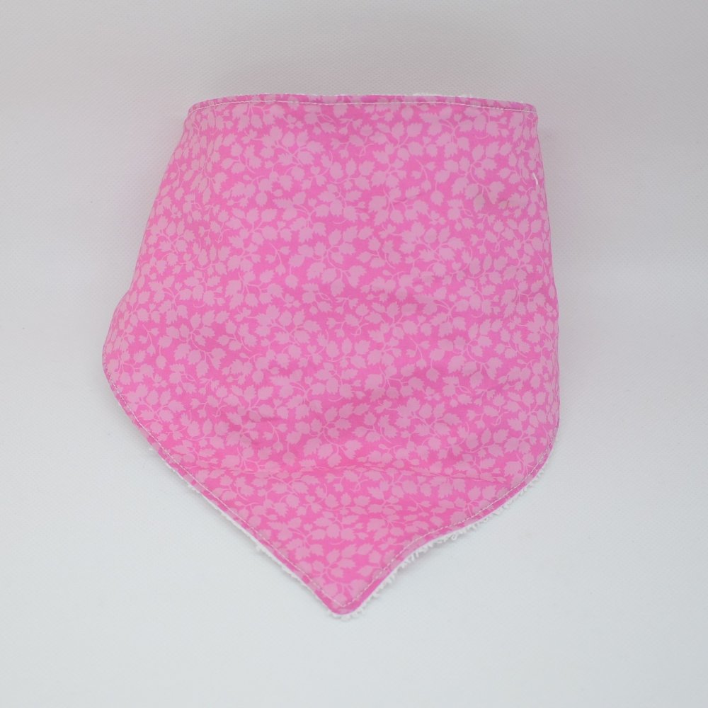 Bandana Bavette Liberty Glenjade rose et éponge blanche--9995552732169