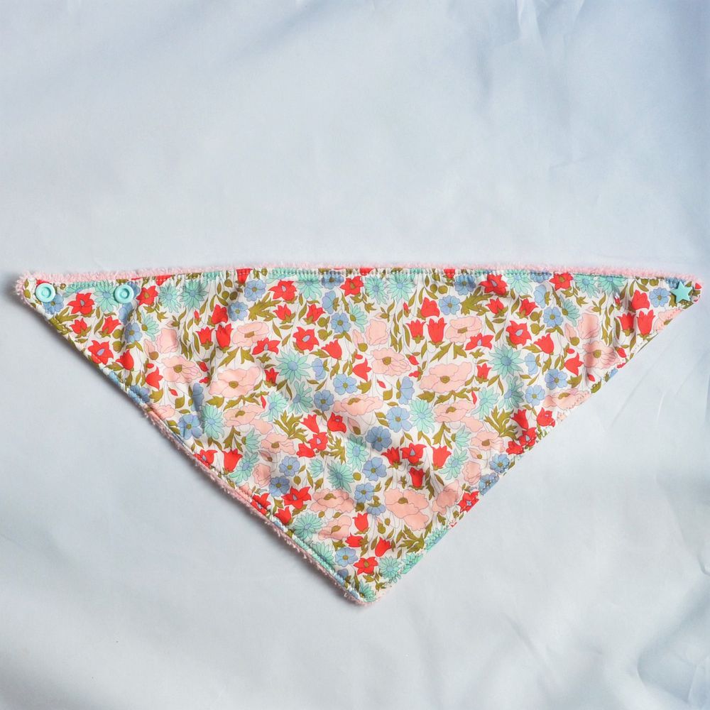 Bandana Bavette Liberty Poppy and daisy rose poudre--9995410198793