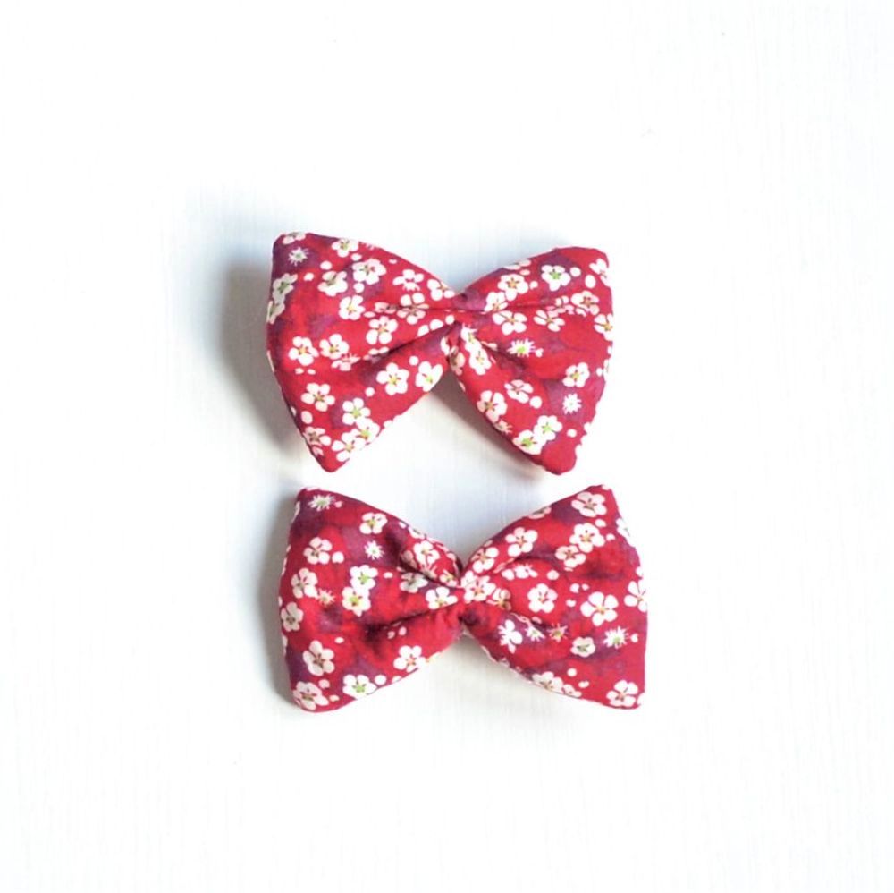 Barrette Liberty Mitsi valéria rouge petite taille lot de deux--9995348343883