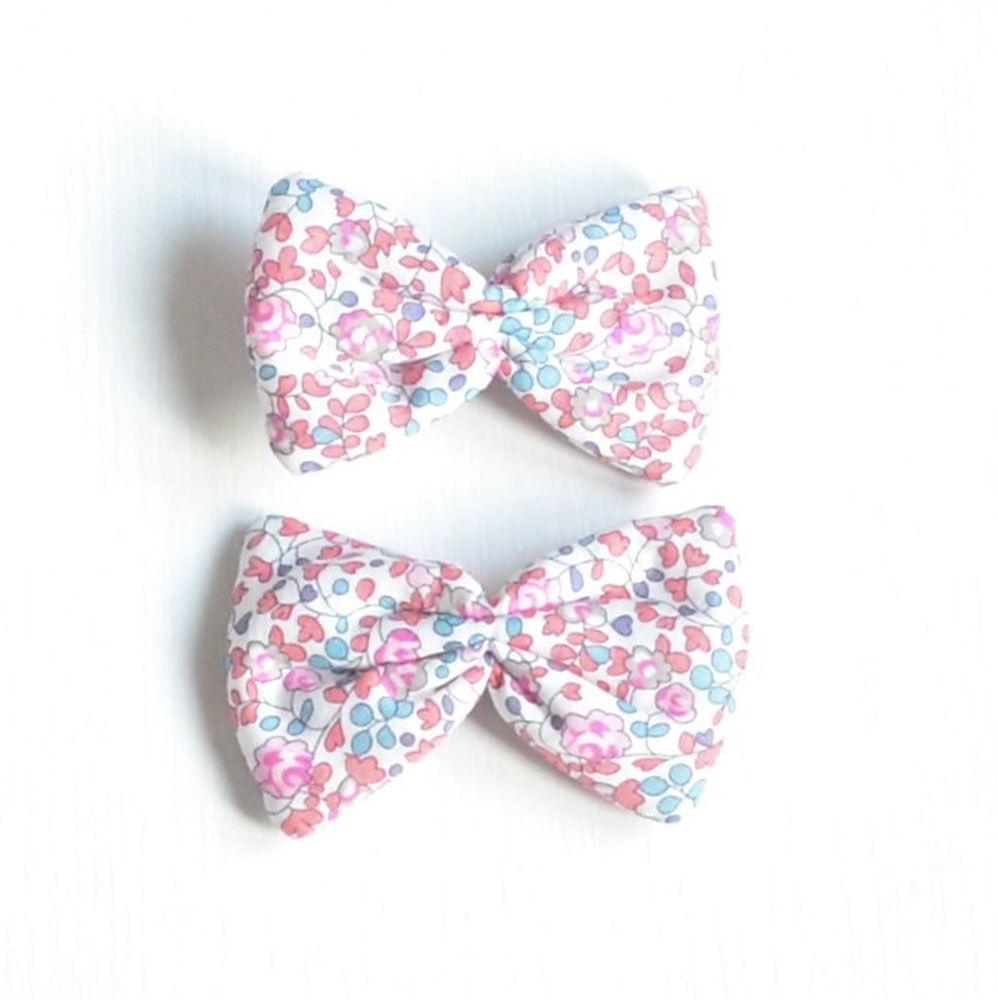 Barrette Liberty Eloise corail et bleu petite taille lot de deux--9995351029200