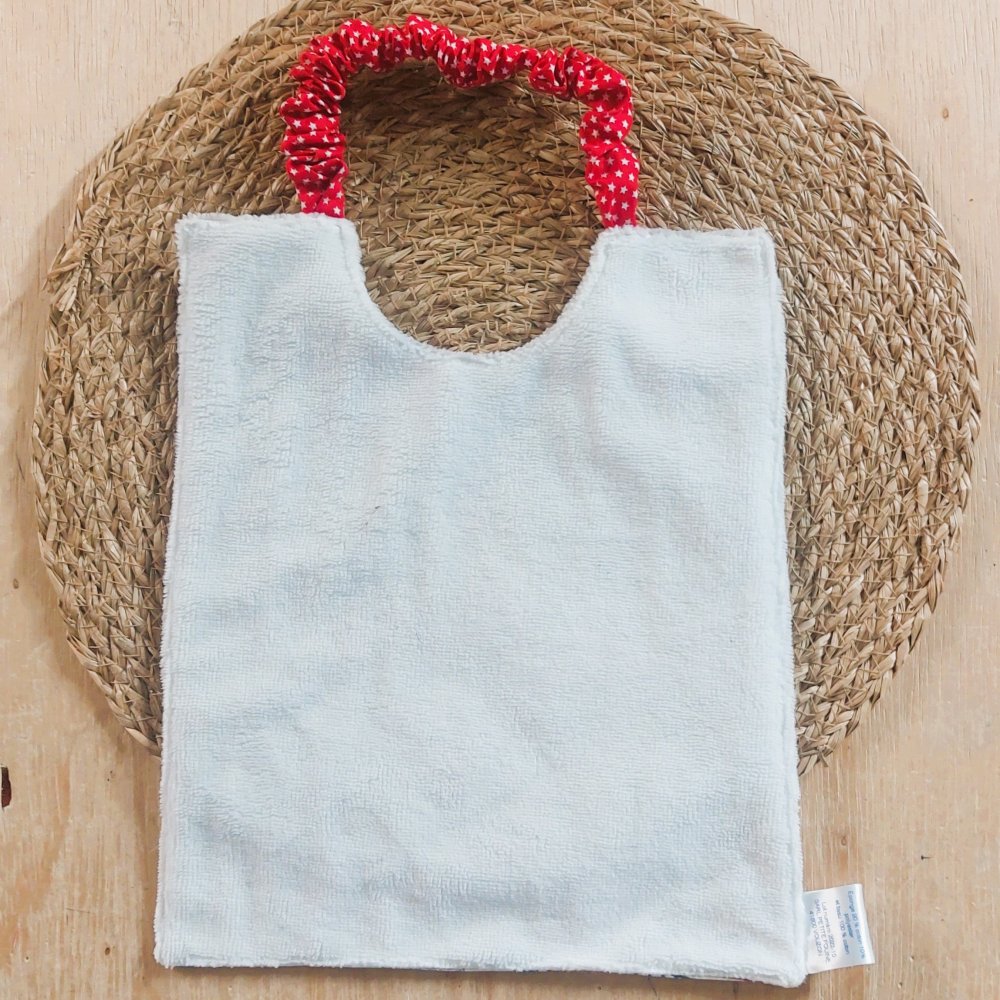Bavoir bébé élastique + pochette + maxi lingette pompier--2227431493746
