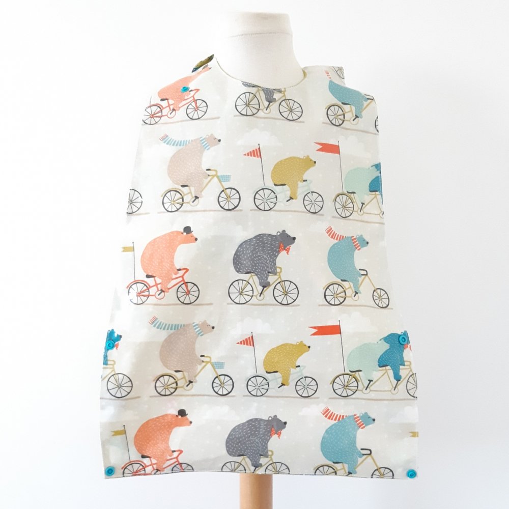 Bavoir Imperméable Réversible avec Poche Récupération ours/foret--9995346057256