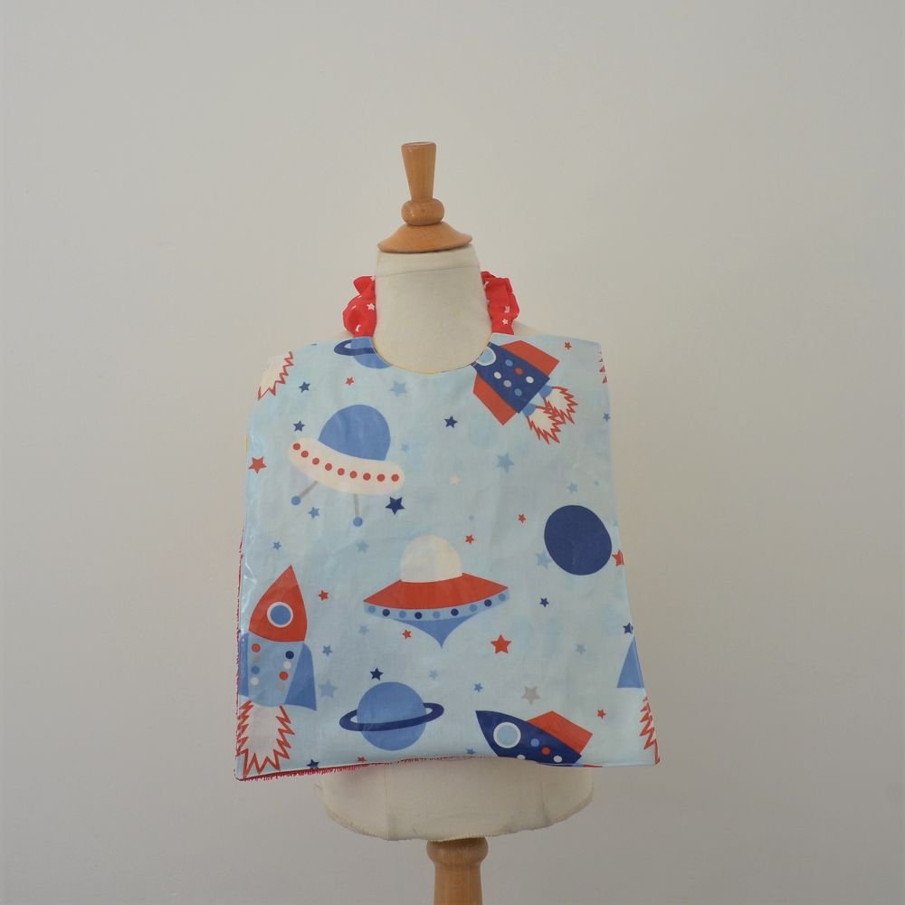 Bavoir Imperméable Réversible triangle éponge Dinosaures/Fusée--9995345963862