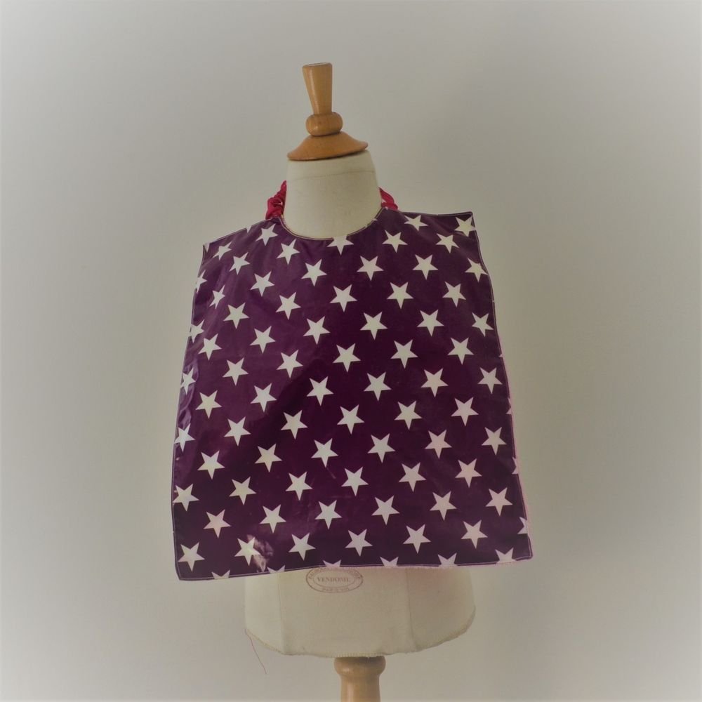 Bavoir Imperméable Réversible triangle éponge oiseaux/étoiles--9995345959230