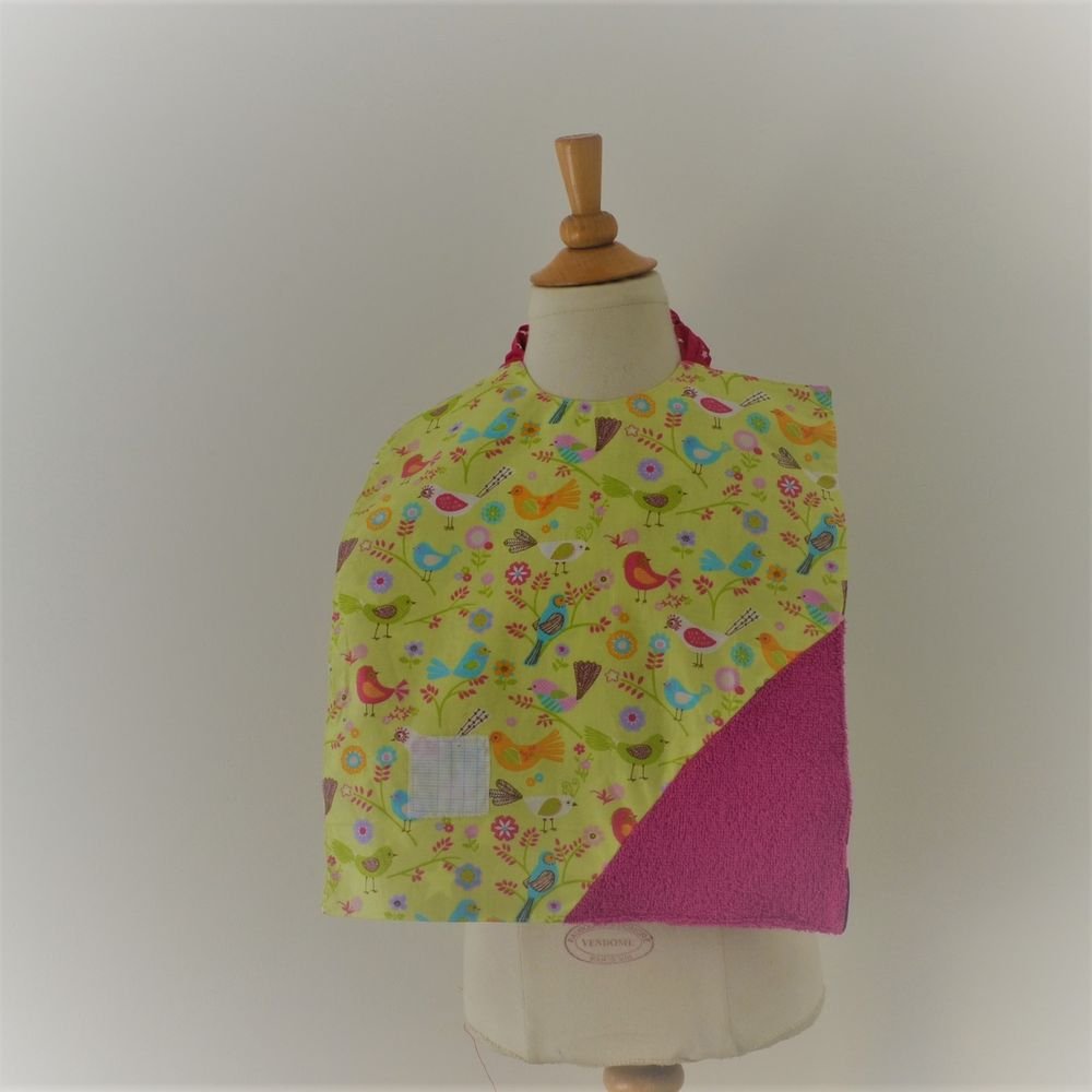 Bavoir Imperméable Réversible triangle éponge oiseaux/étoiles--9995345959230