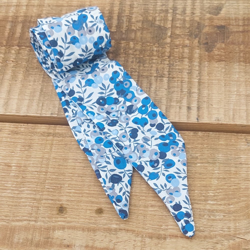 Foulard ceinture cérémonie bleu foulard femme ruban ajustable tissu Wiltshire bleu--2226884011118