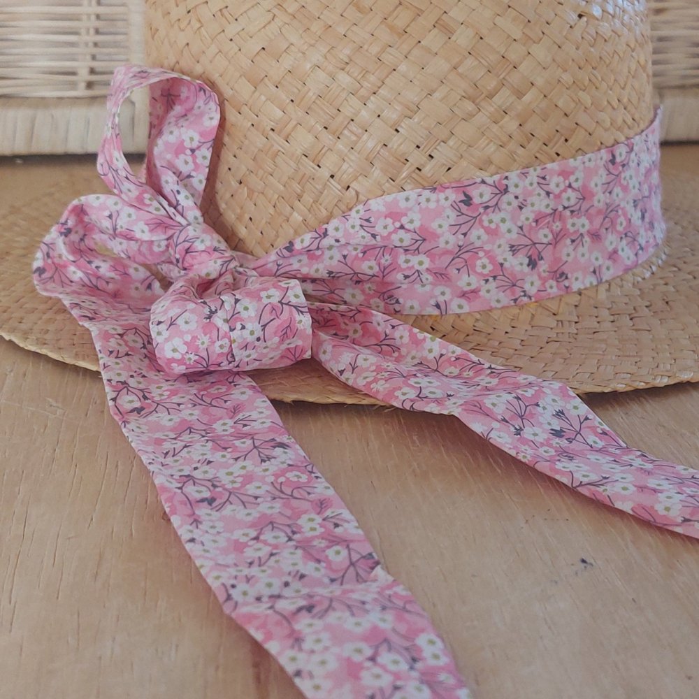 Ceinture foulard rose tissu multi fonction liberty mitsi valeria rose--2227261647104