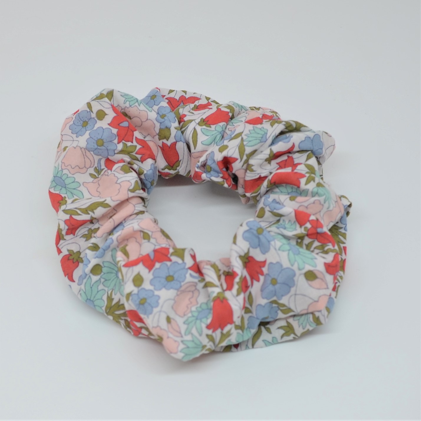 Chouchou cheveux scrunchie liberty Poppy and daisy rose poudre--9996013120266