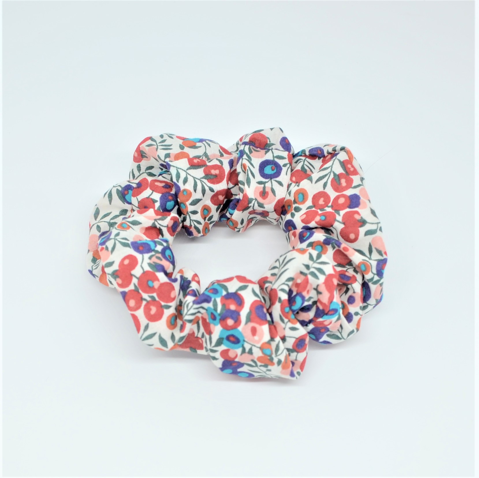 Chouchou cheveux scrunchie liberty Wiltshire rouge et bleu--9996010518875