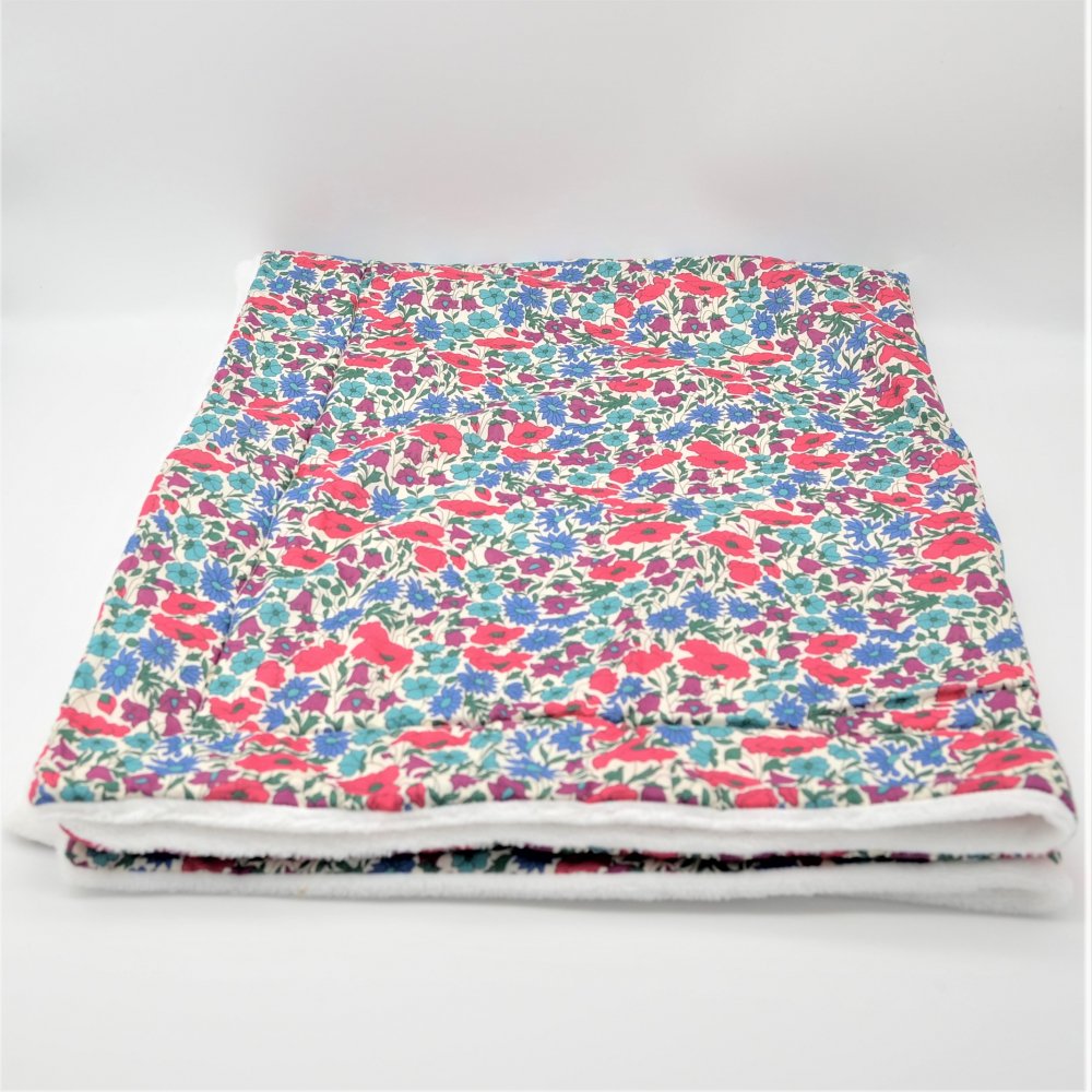 Couverture doudou Liberty Poppy and daisy canard--9996046051247