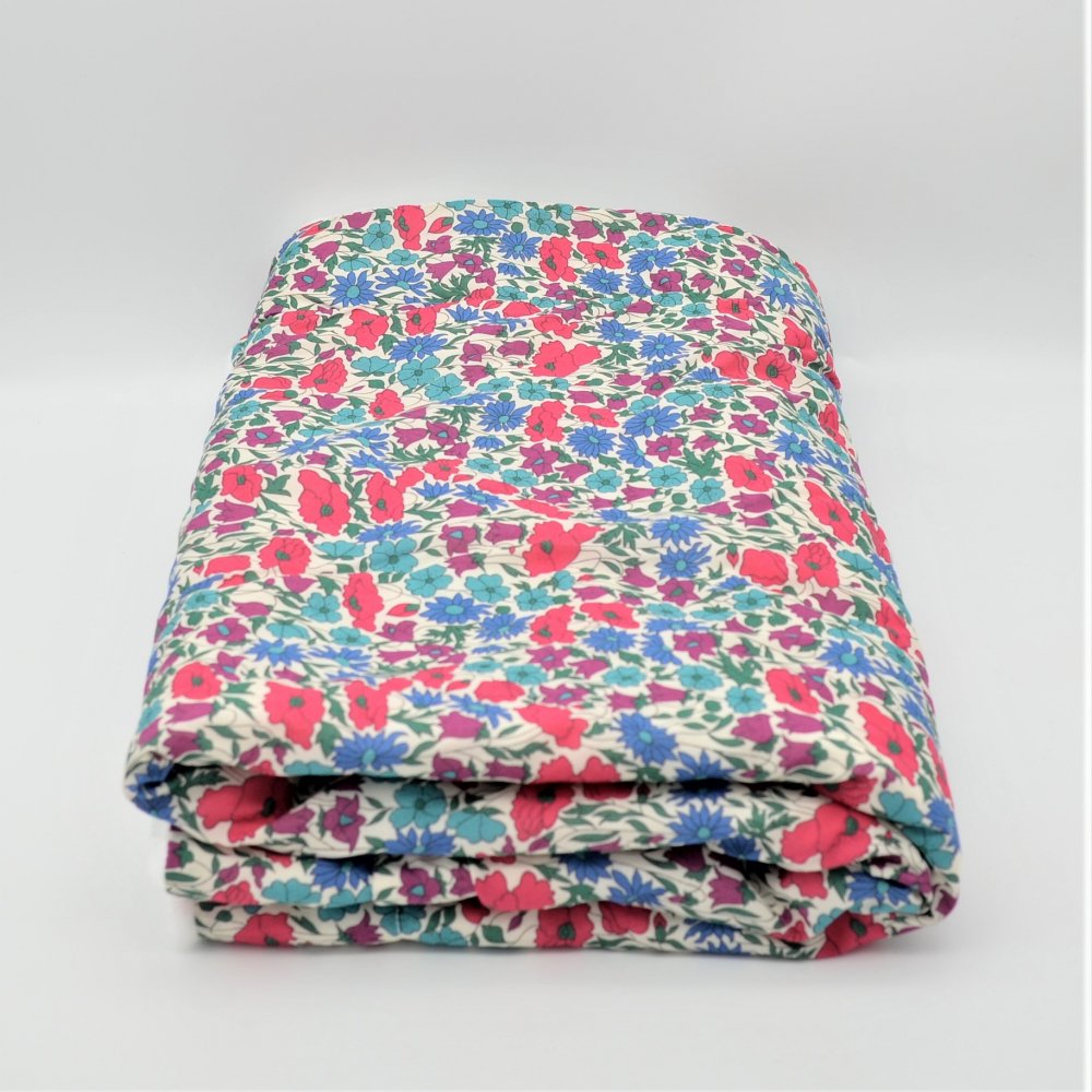 Couverture doudou Liberty Poppy and daisy canard--9996046051247