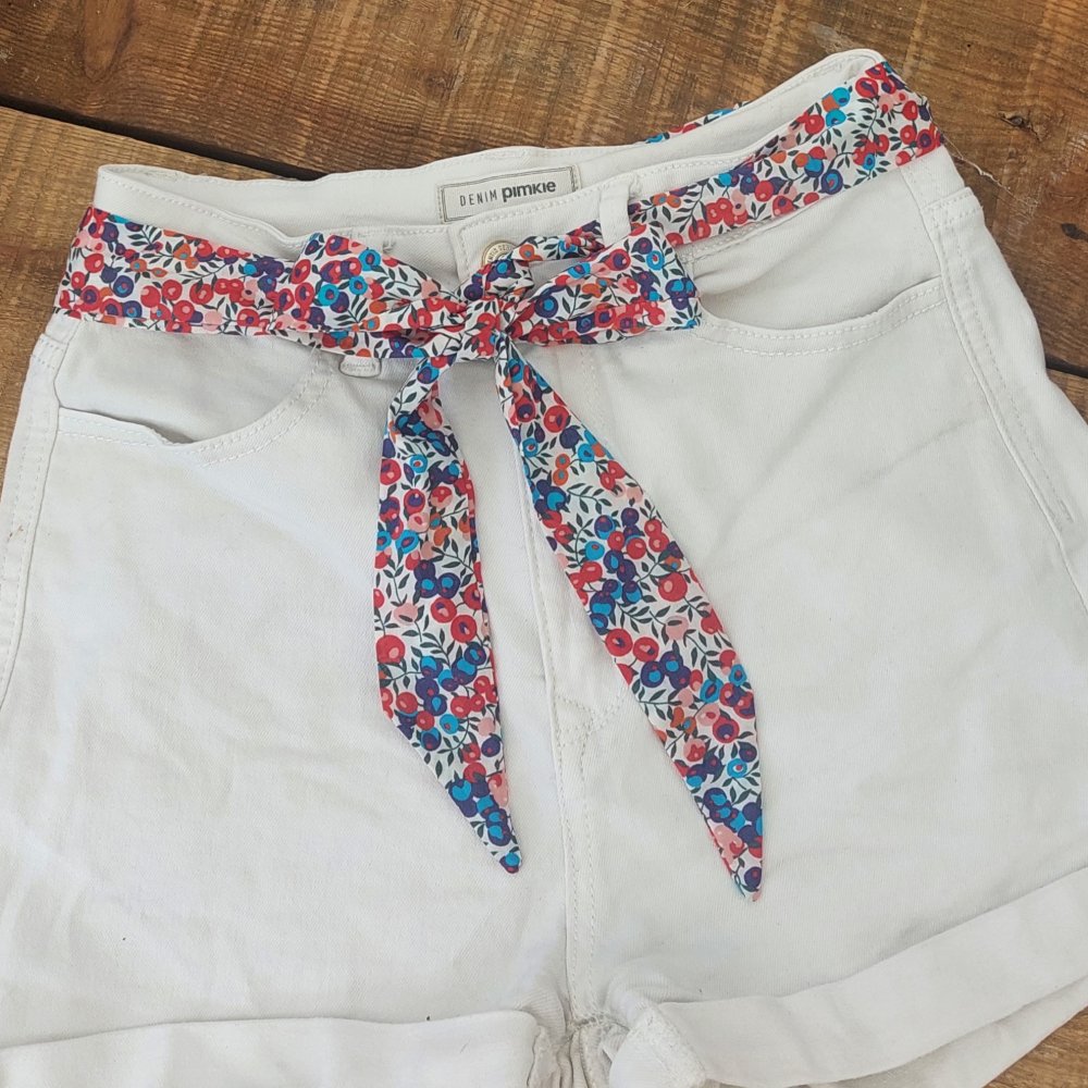 Deux Foulard ceinture cérémonie bleu + rouge bleu--2227437800456