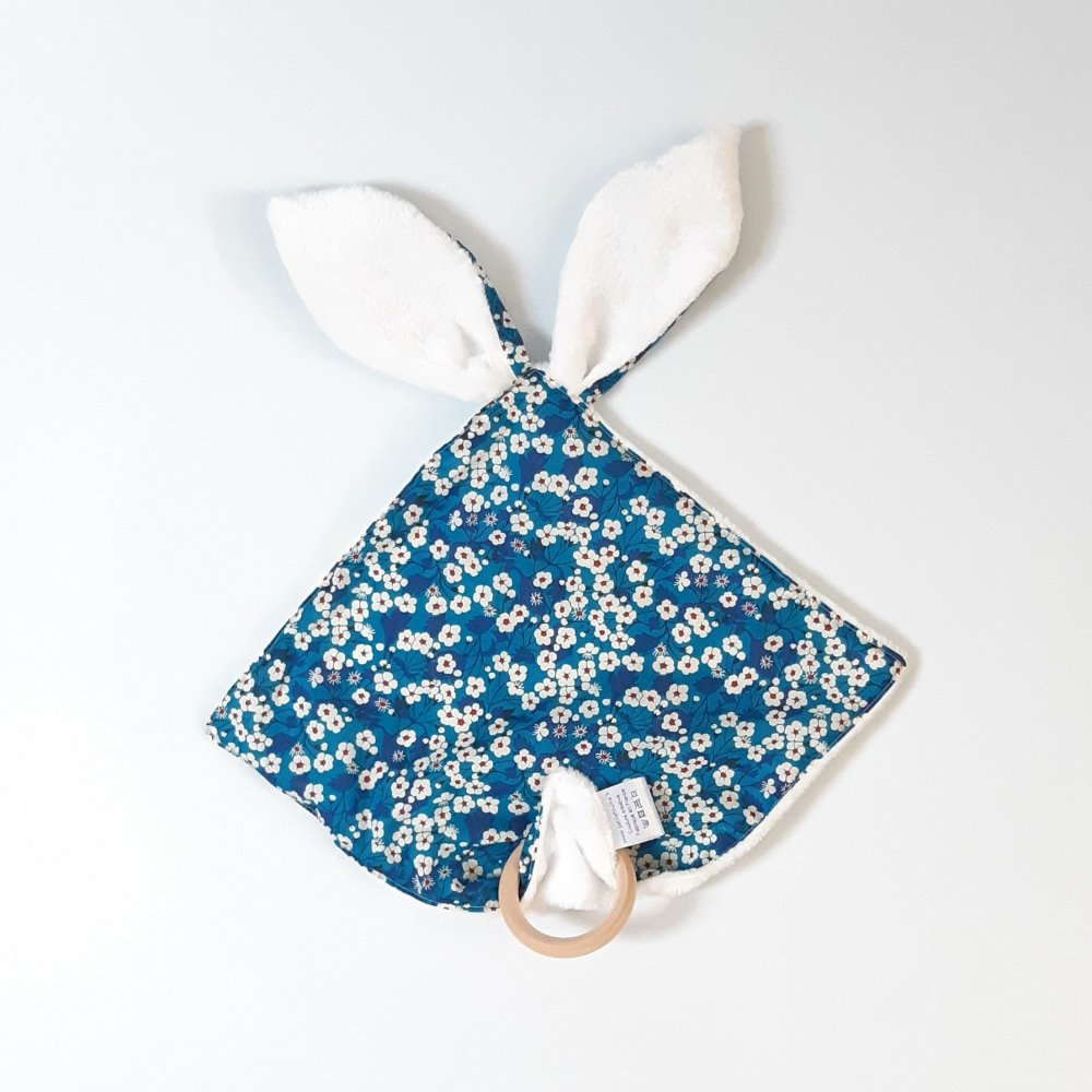 Doudou bébé 3 en 1 Liberty Mitsi blue--2226244817565