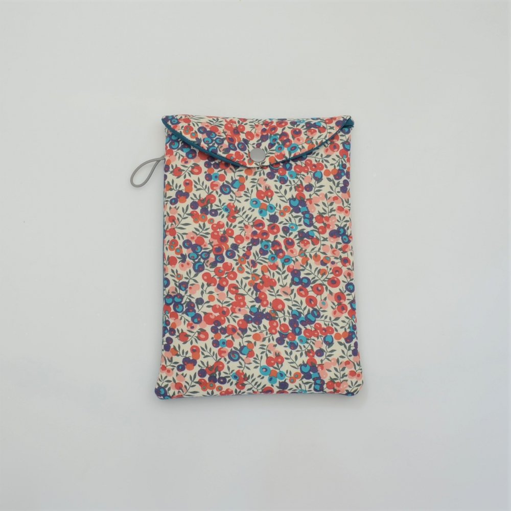 Etui liseuse/livre Liberty Wiltshire rouge et bleu--9996014086264