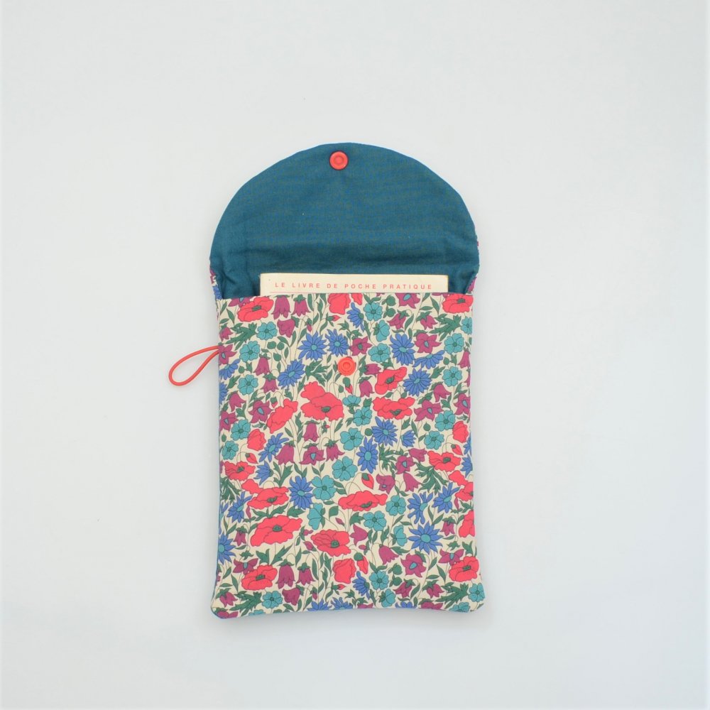 Etui liseuse/livre Liberty Poppy and daisy canard--9996014057660