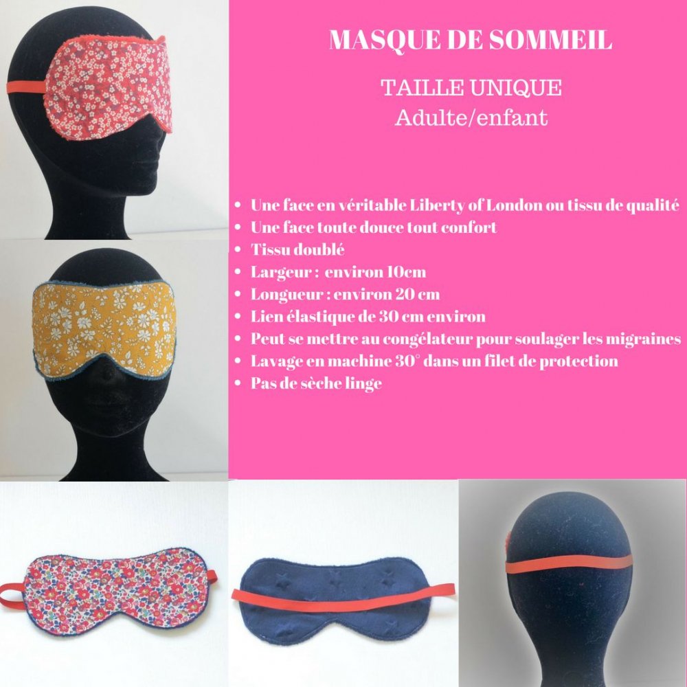 Masque de sommeil Liberty Adeladja bleu--9995881396803