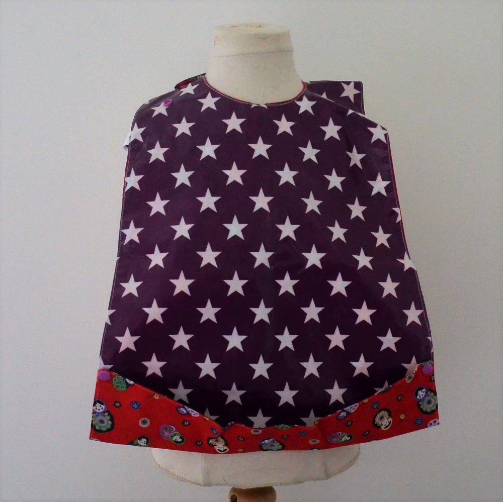 Maxi Bavoir Imperméable Réversible avec Poche Récupération Matriocka/etoiles--9995265723737