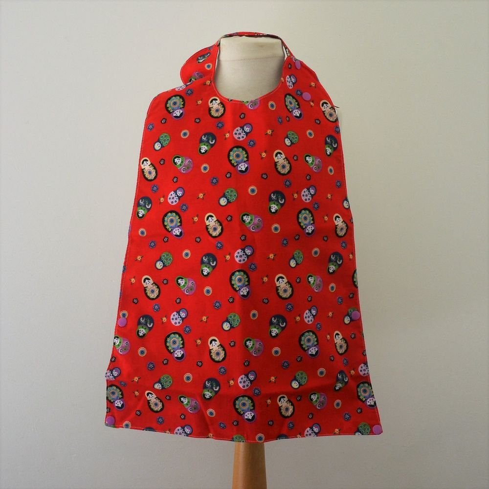 Maxi Bavoir Imperméable Réversible avec Poche Récupération Matriocka/etoiles--9995265723737