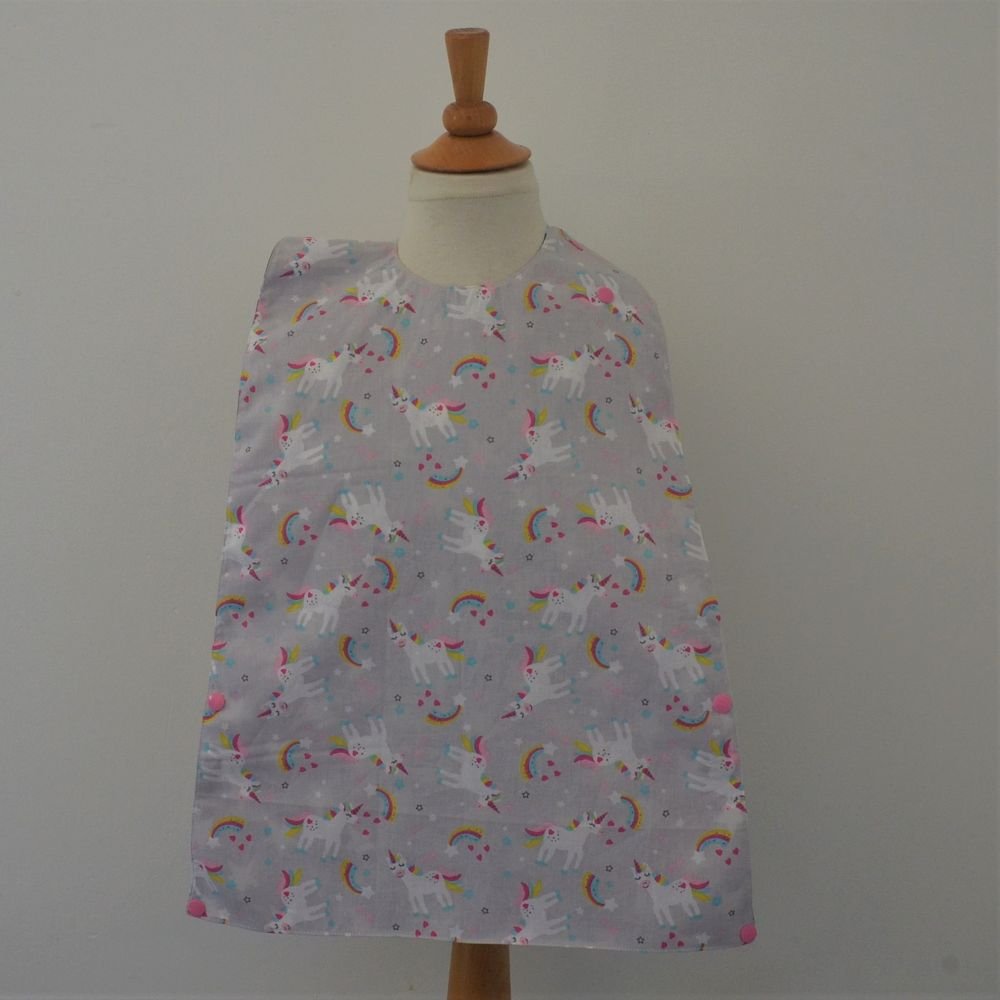 Maxi Bavoir Imperméable Réversible avec Poche Récupération Licornes/etoiles--9995373379611