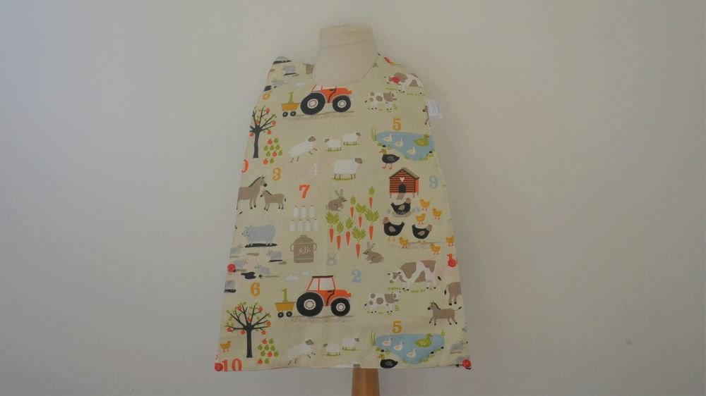 Maxi Bavoir Imperméable Réversible avec Poche Récupération renard/ferme--9995477120294