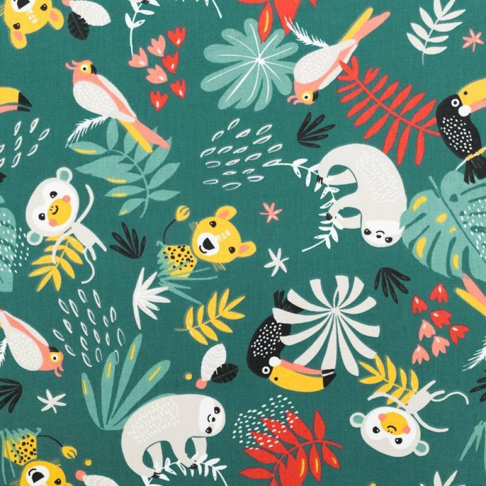 Bavoir bebe imperméable plastifié et réversible avec poche motif scooter et jungle--2227361713402