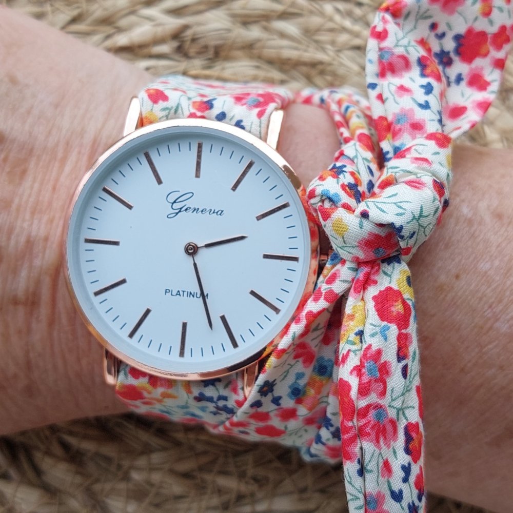 Montre femme bijoux foulard bracelet Liberty Phoebe rouge--2226169631086