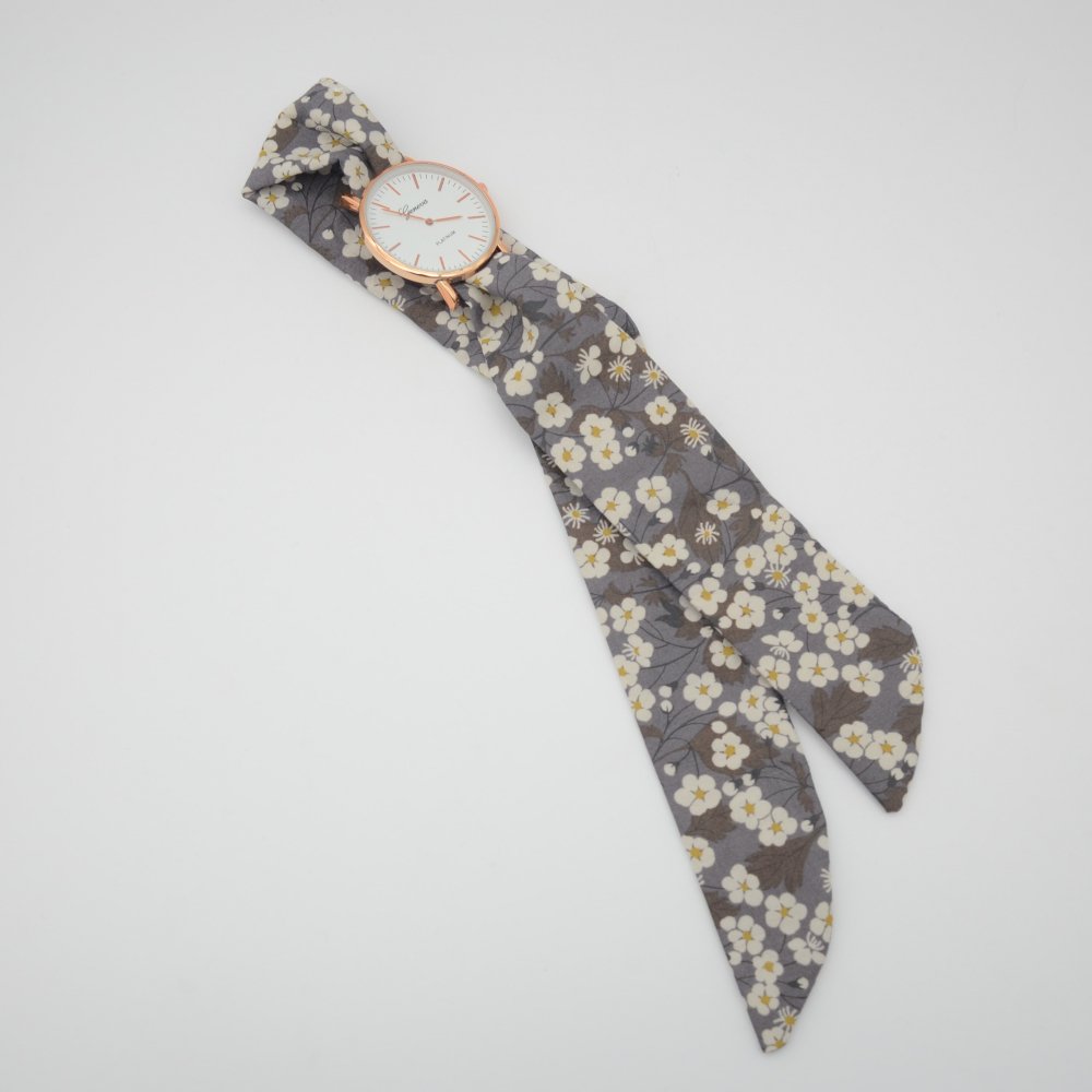 Montre femme foulard à nouer bracelet Liberty Mitsi gris--9996045265324