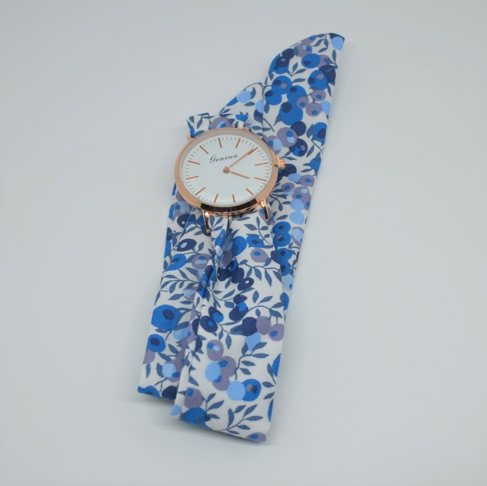 Montre foulard à nouer bracelet Liberty Wiltshire bleu--9996052593427