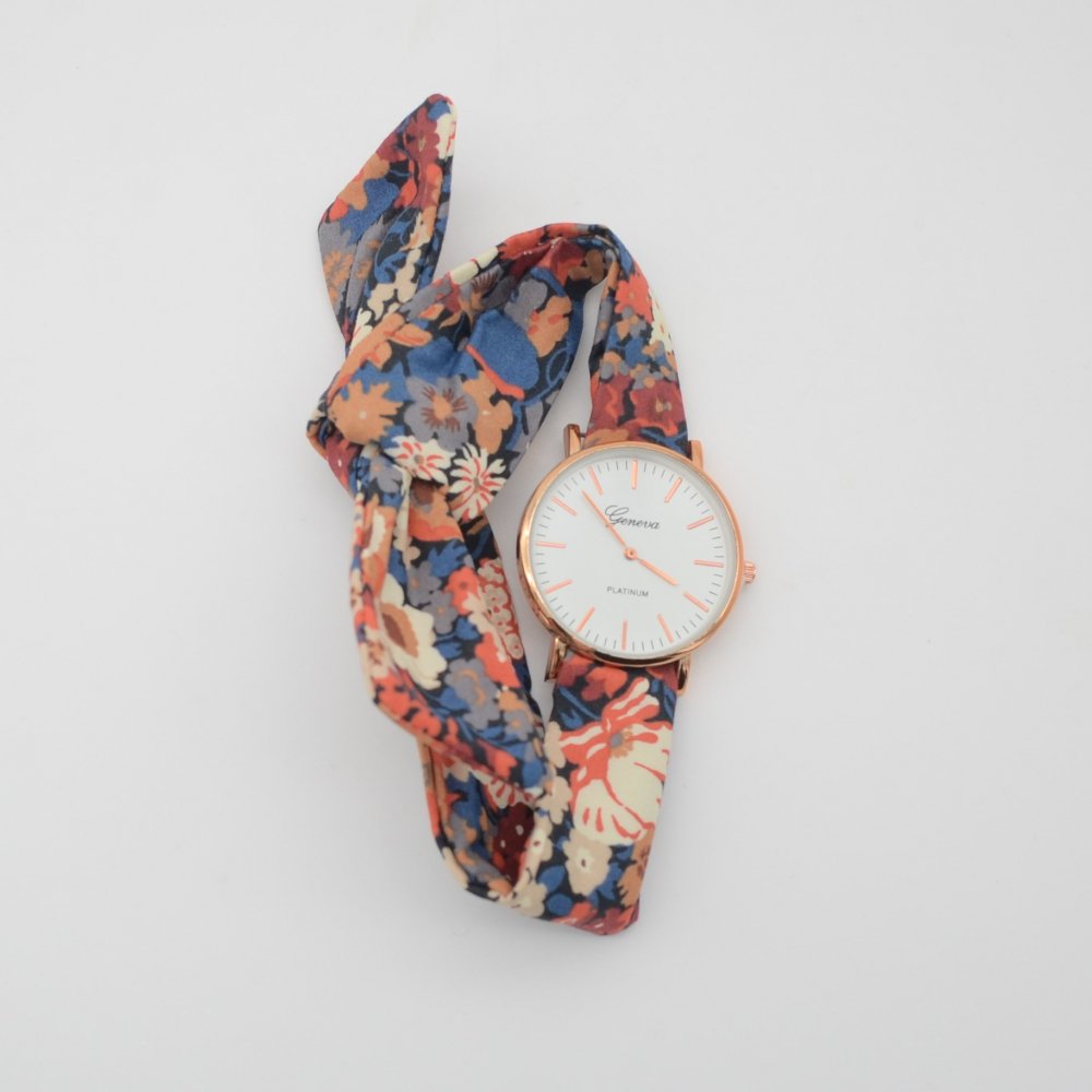 Montre femme foulard à nouer bracelet tissu Liberty Thorpe automne--2226518108856