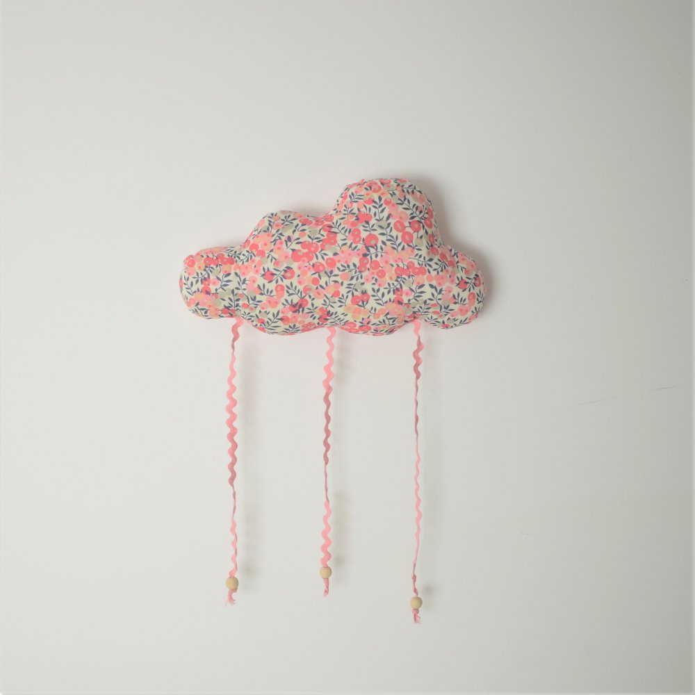 Nuage décoration/accroche barrette Liberty Wiltshire pois de senteur--9995450786608