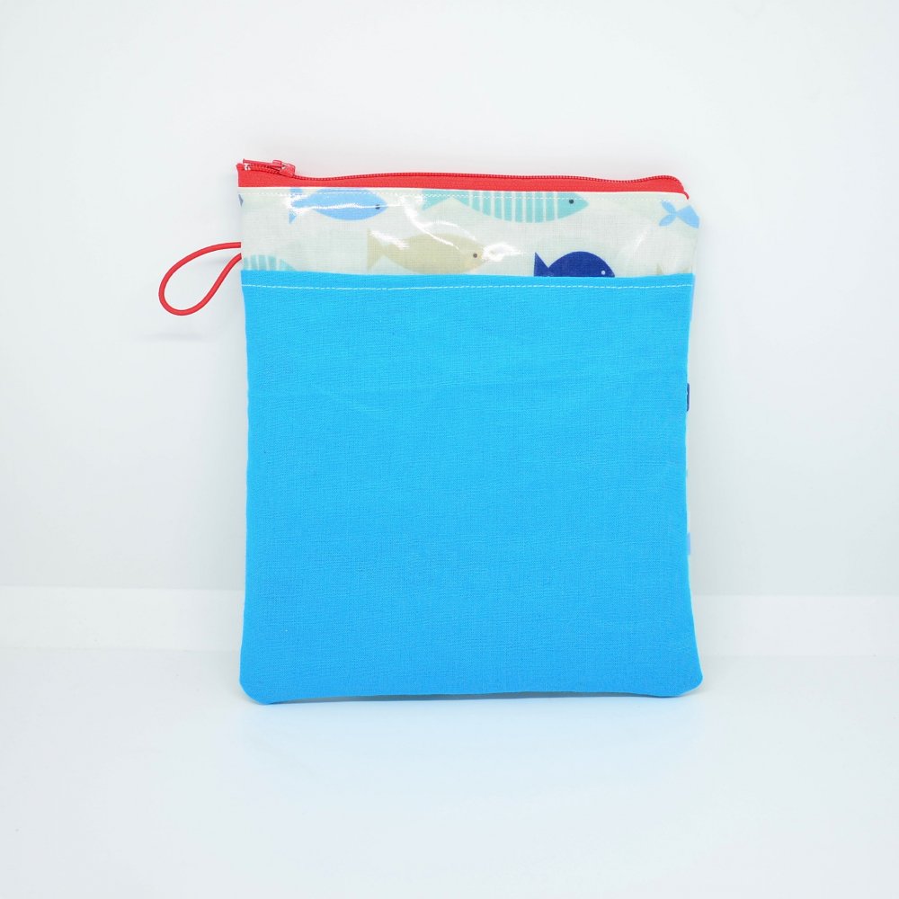 Trousse pour transporter ses lingettes propres et utilisées, enduit poissons--9995747572556