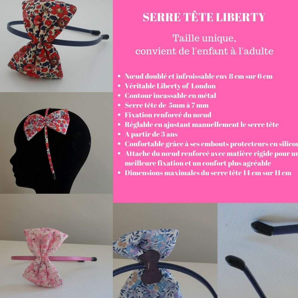 Serre tete noeud Liberty wiltshire rouge--9995344192652